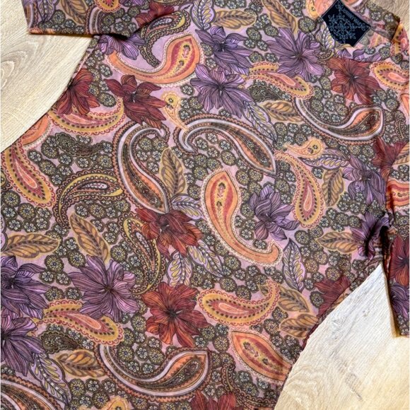 Johnny Was Jade Womens Medium Mesh Floral Paisley Top - Picture 5 of 6